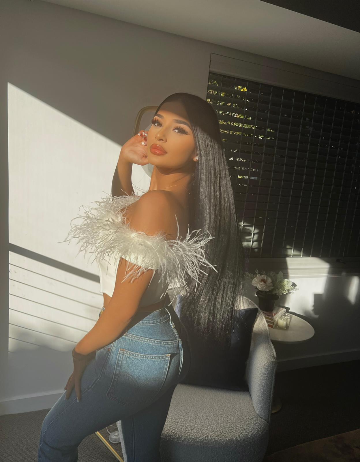 Catherine Feather Corset Top | White