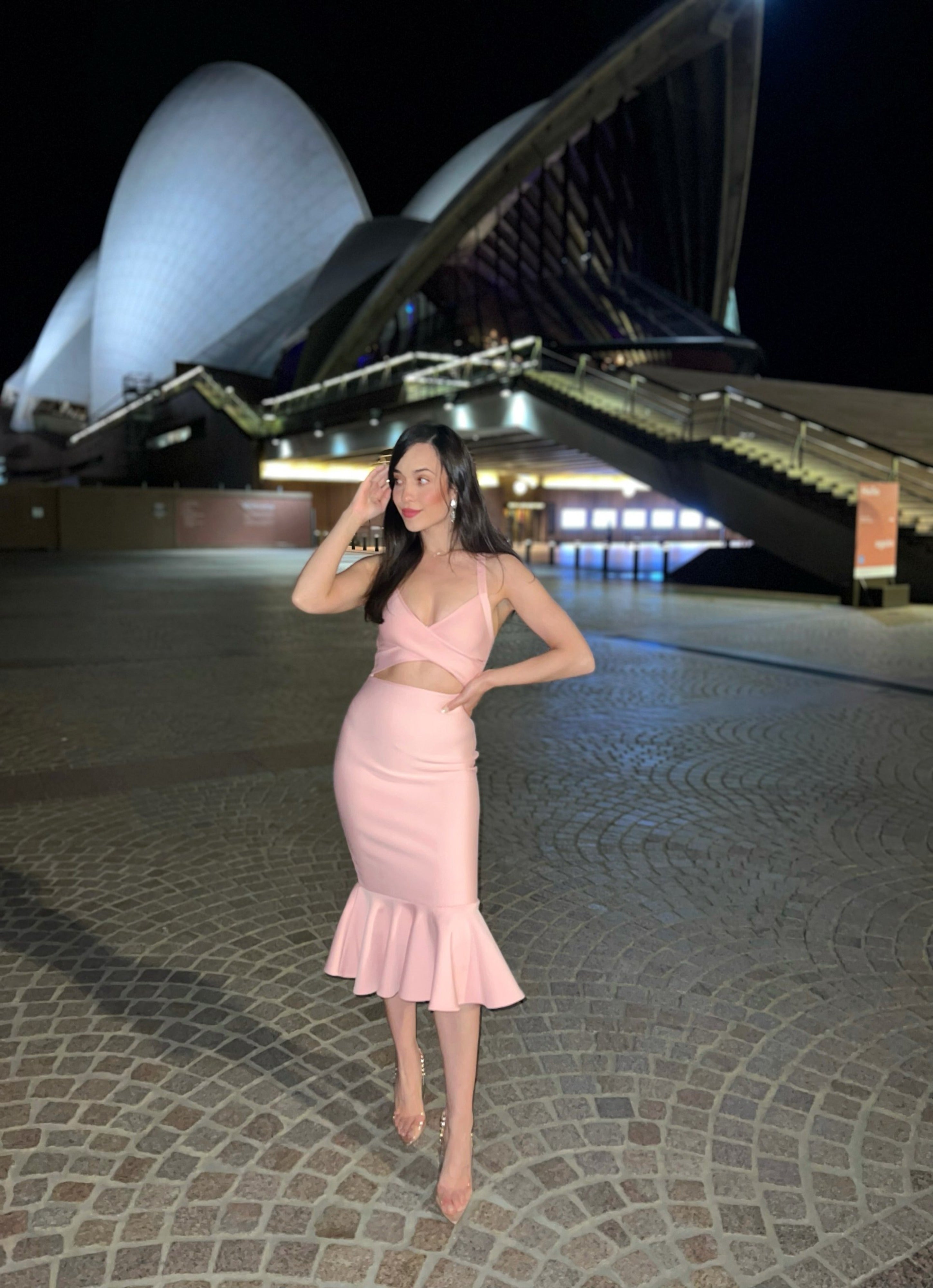 Pink seductive Midi Dress